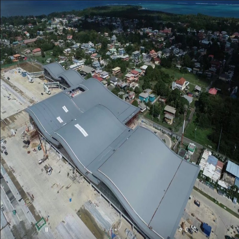 Trinidad and Tobago airport project, roofing forming/bending equipment provided by Xinhonghua