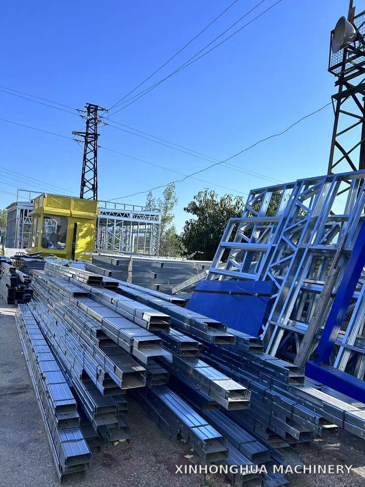 Light Gauge Steel Members at Bulgaria Construction Site Light gauge steel framing members prepared for a construction project in Bulgaria