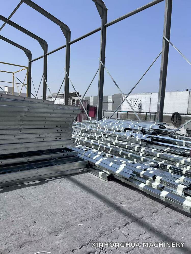 Prefabricated LGS Members Ready for Installation in the UAE Prefabricated light gauge steel members organized at a UAE construction site