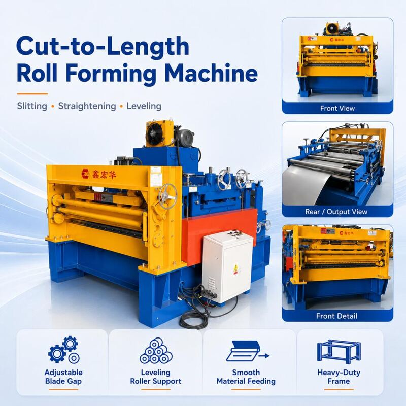 Automatic slitting leveling and cut-to-length machine for metal sheets